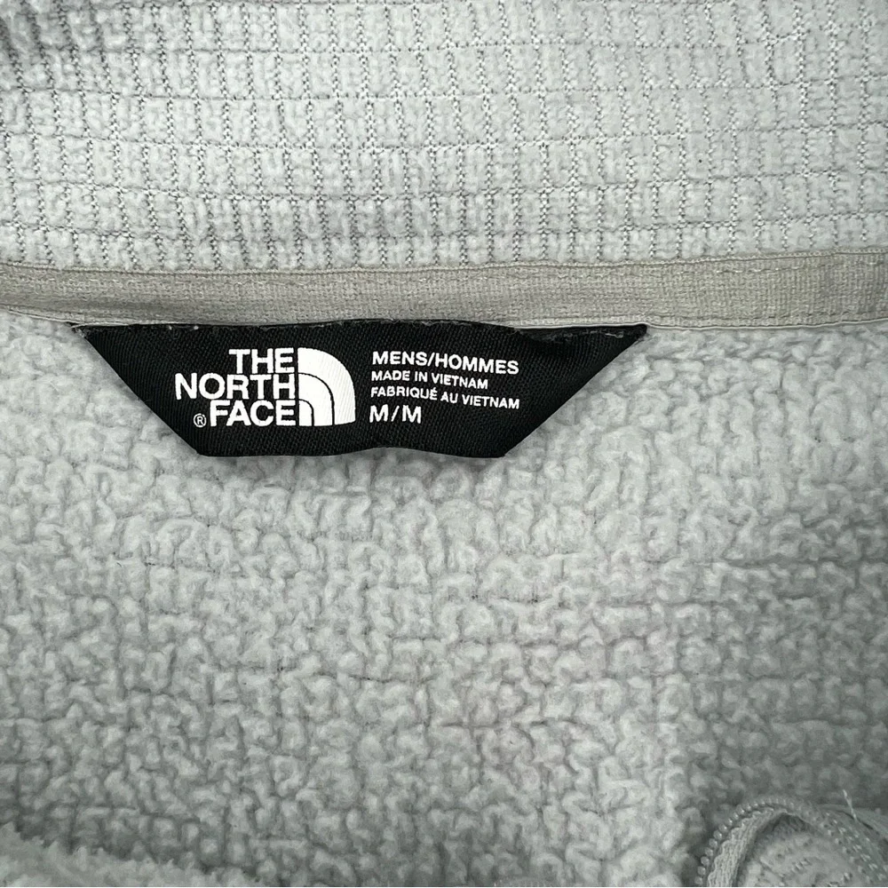 The North Face Waffle Knit Pullover Fleece 1/4 Zip Long Sleeve Mens M Gray